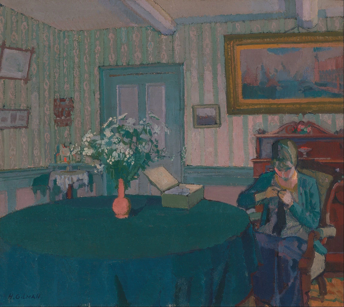 Harold Gilman - Silvia che rammenda, Yale Center for British Art, New Haven
